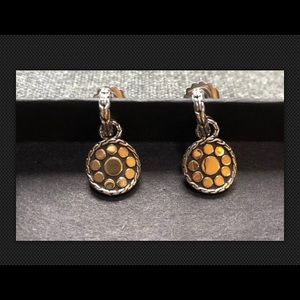 John Hardy silver & 18k gold dotdrop earrings